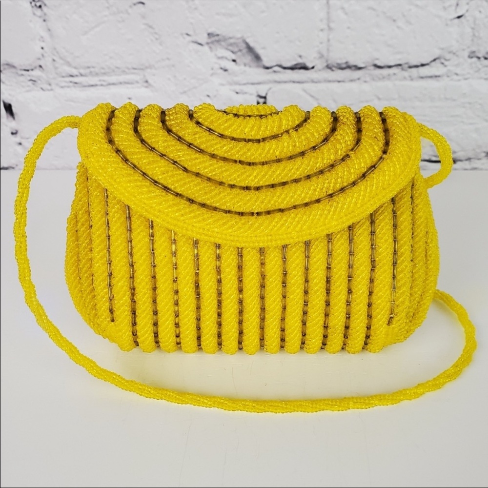 NEW! INGE CHRISTOPHER Lemon Beaded Evening Bag
